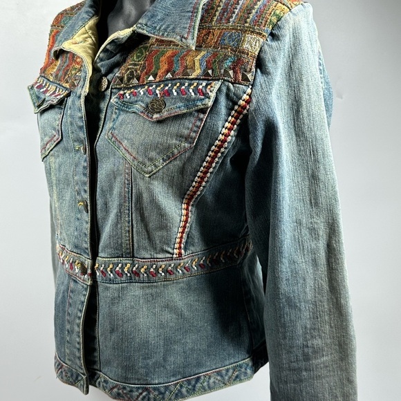 Cripple Creek Ranchwear Denim Jacket Embroidered Aztec CW8612 Women's Medium - Picture 8 of 16